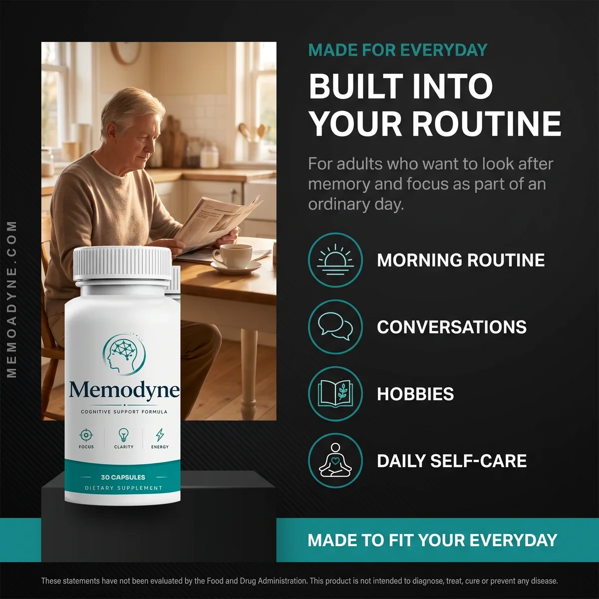 Memodyne is built into an everyday routine for adults